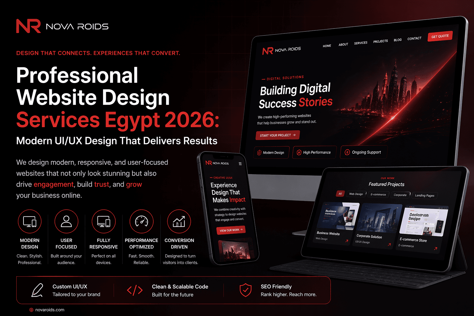 Professional website design services in Egypt - modern UI/UX design studio