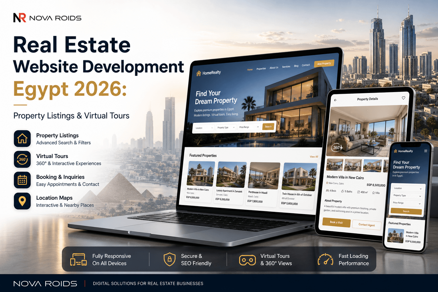 Real Estate Website Development Egypt 2026: Property Listings & Virtual Tours