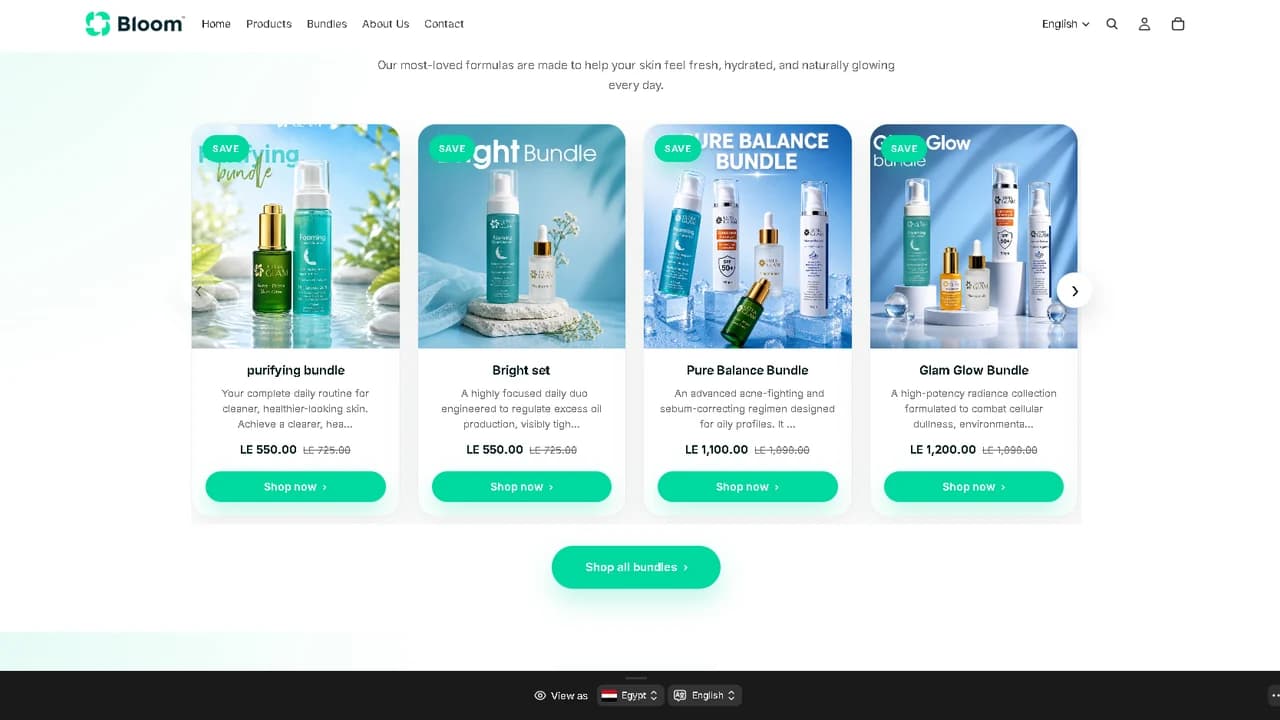 Bloom Pharma website on desktop