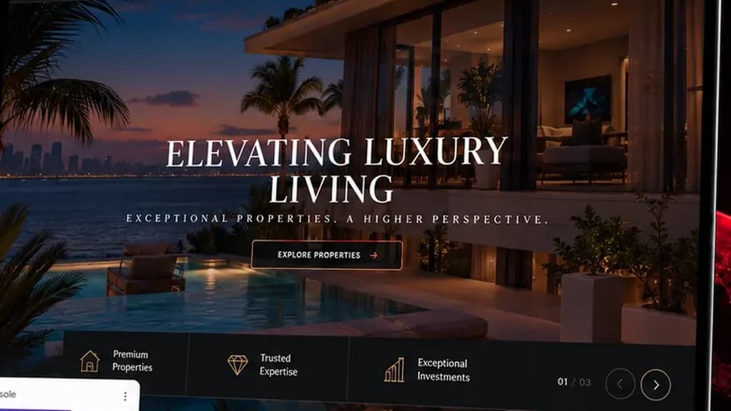 Axwell Properties website on desktop